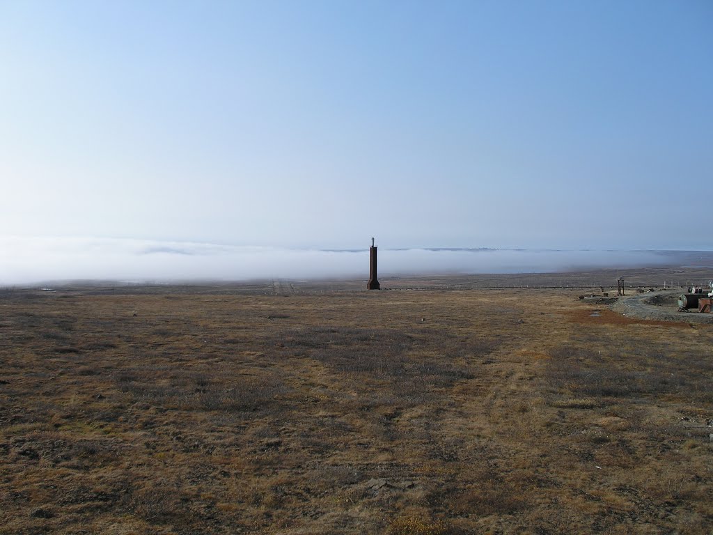Calibration mast at end of summer, Norilsk Vega MS